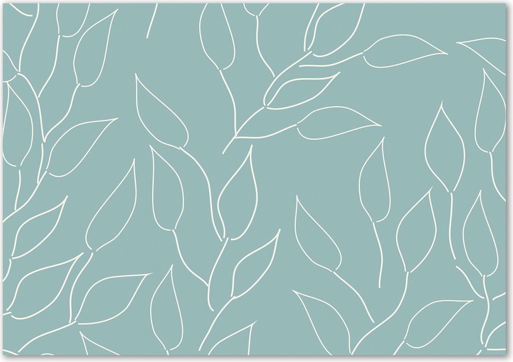 Tulup Glas-Bild - 100 x 70 - Wandbild aus Glas - Wandkunst - Wandbild hinter gehärtetem Sicherheitsglas - Blumen & Pflanzen - Blätter Muster - ...