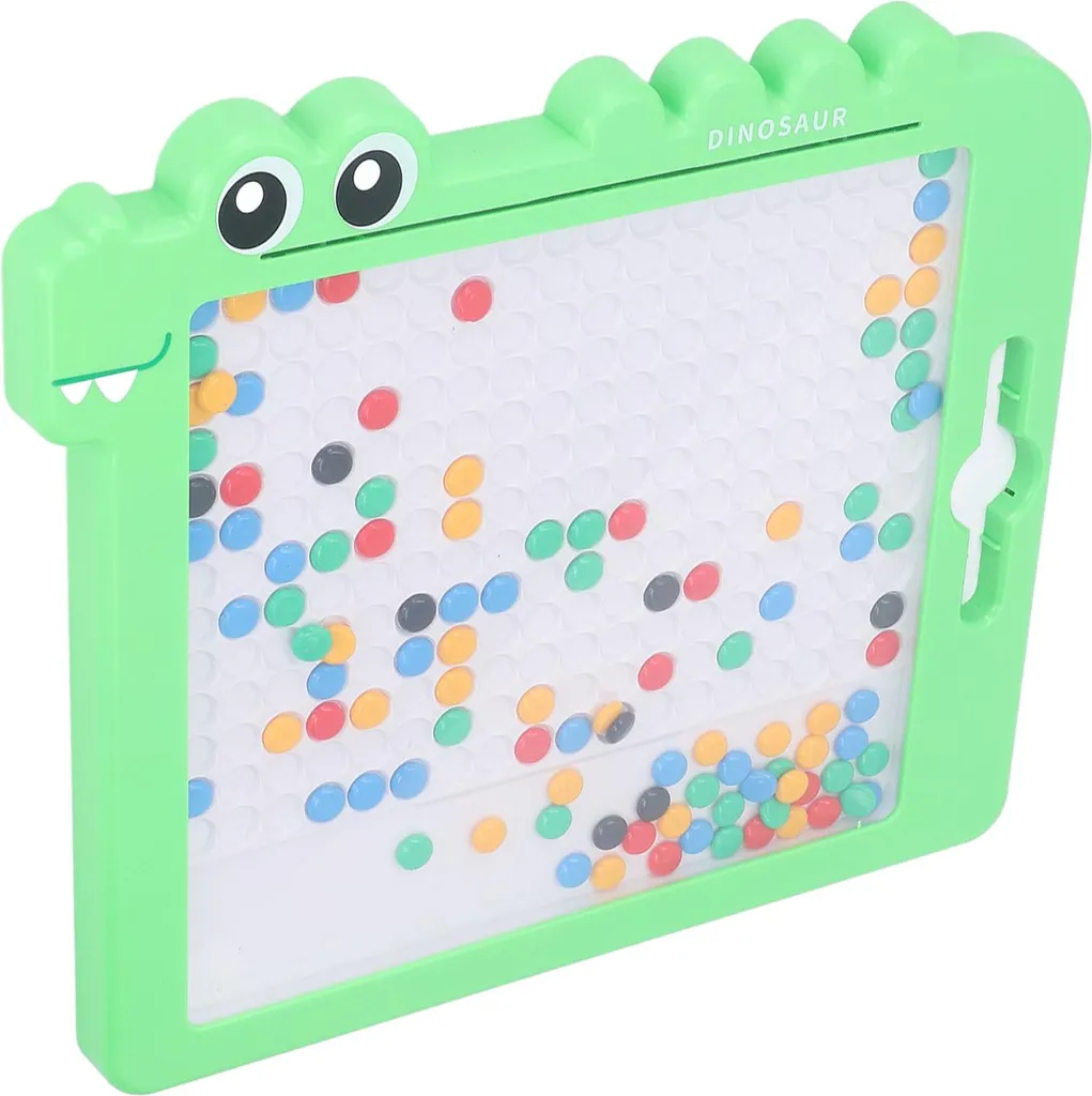 Tableau Magnétique à Points Dinosaure Vert Jouet Éducatif avec Stylet