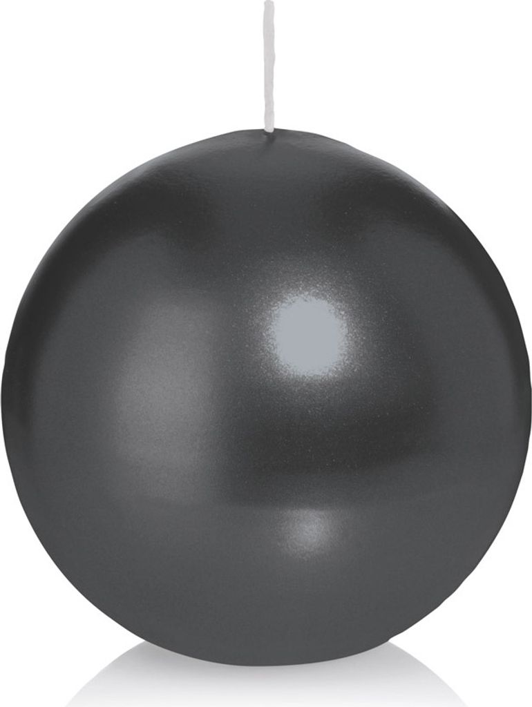 Wiedemann Kerzen Kugelkerzen Schwarz Ø 80 mm, 6 Stück, rußarm, tropffrei, hochwertiger Docht