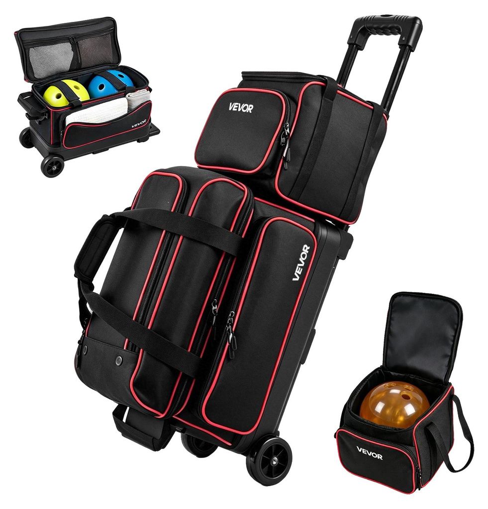 VEVOR bowlingtas met wielen + 1 kleine bowlingtas voor 2+1 Productafbeelding 