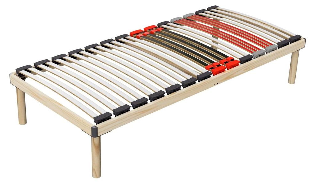 Komplettbett aus hochwertigem Holz - Lattenrost mit Füßen - Bettgestell 70x200 cm - Doppelbett 140x200 cm - stabiles Holzbett mit flexiblen Feder...