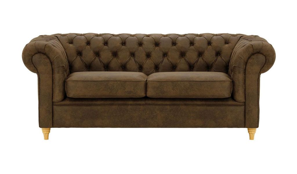 SLF24 - Dreisitzer-Sofa Chesterfield - Madagaskar 12 - Dunkelbraun