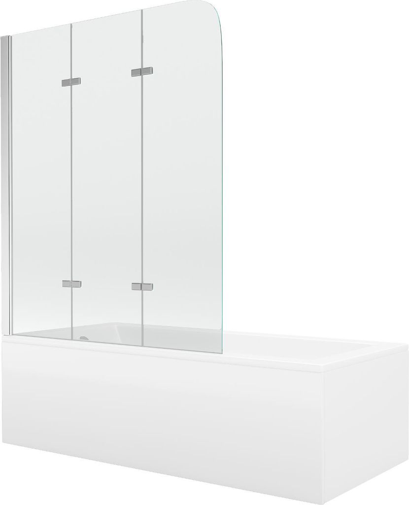 Baignoire CUBIK 170x70cm avec écran 120cm Transparent CHROM Image du produit 