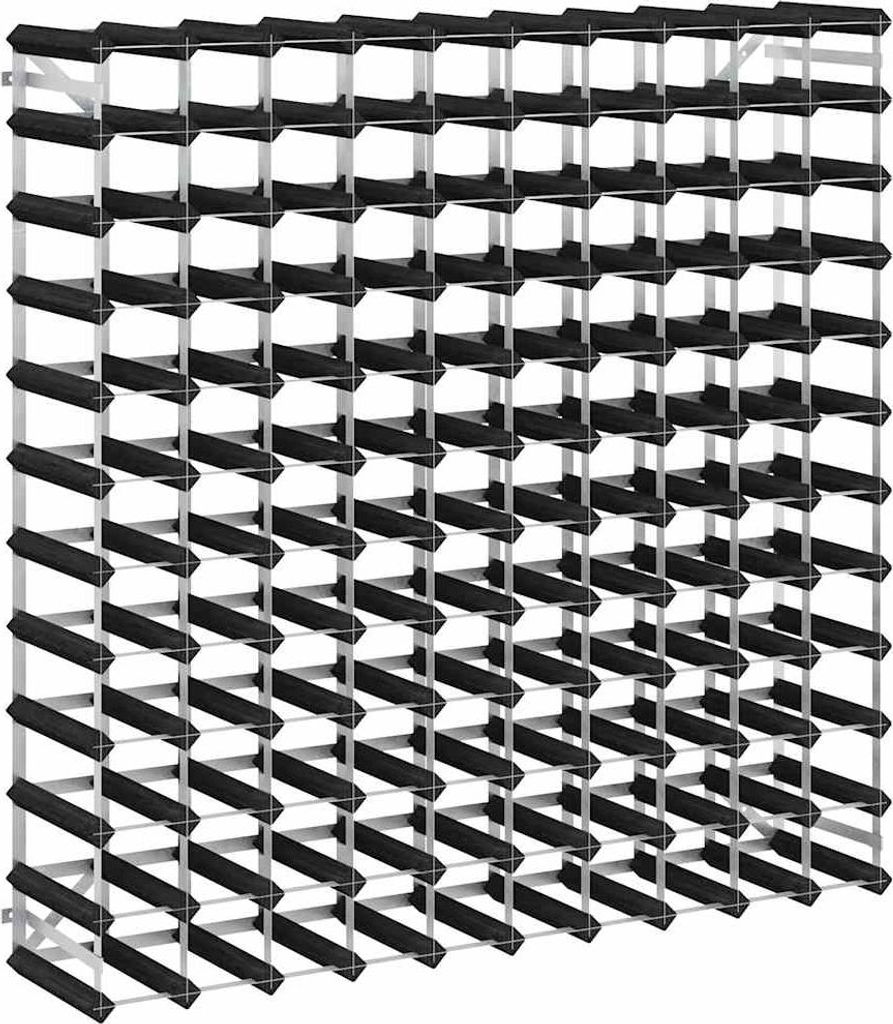 vidaXL Weinregal für 120 Flaschen Schwarz Massivholz Kiefer