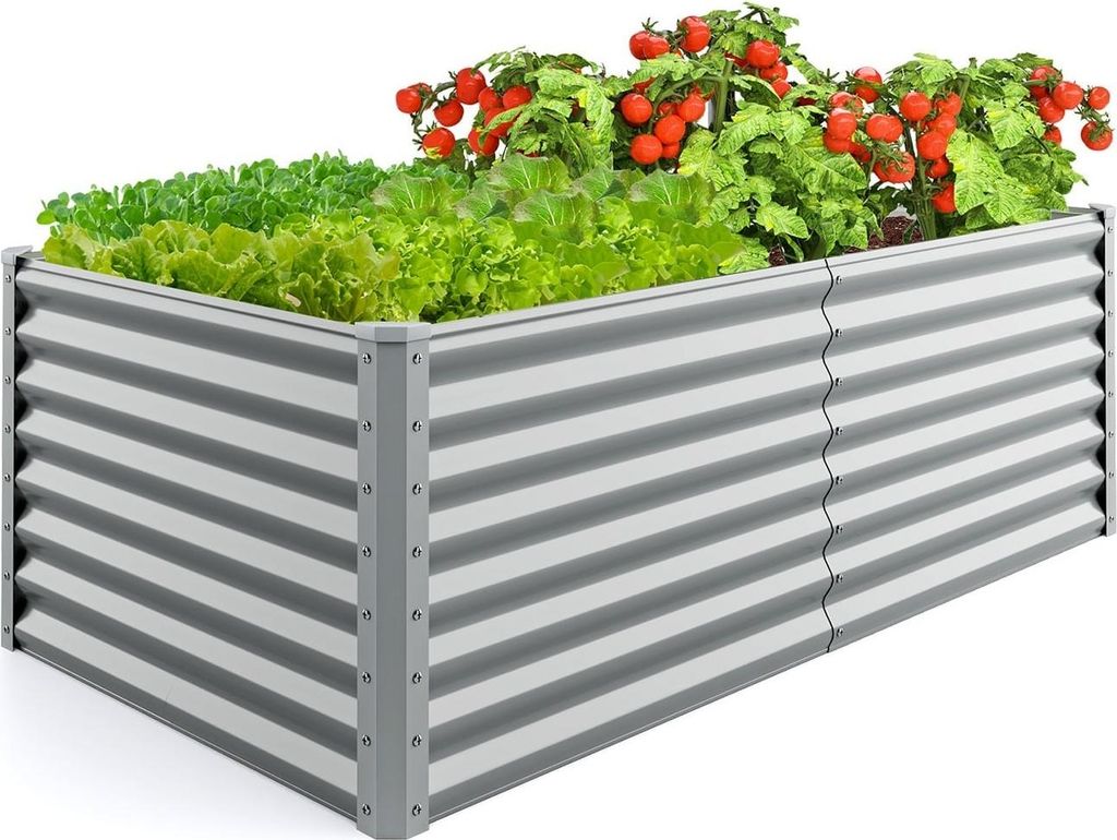 Hochbeet, Metall, 180 x 95 x 60 cm, offener Boden