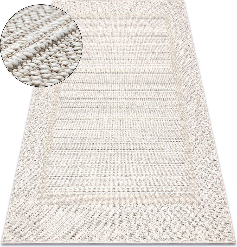 Teppich JERSEY 19261 beige - Rahmen, struktur, Schleife BOHO beige 160x220 cm