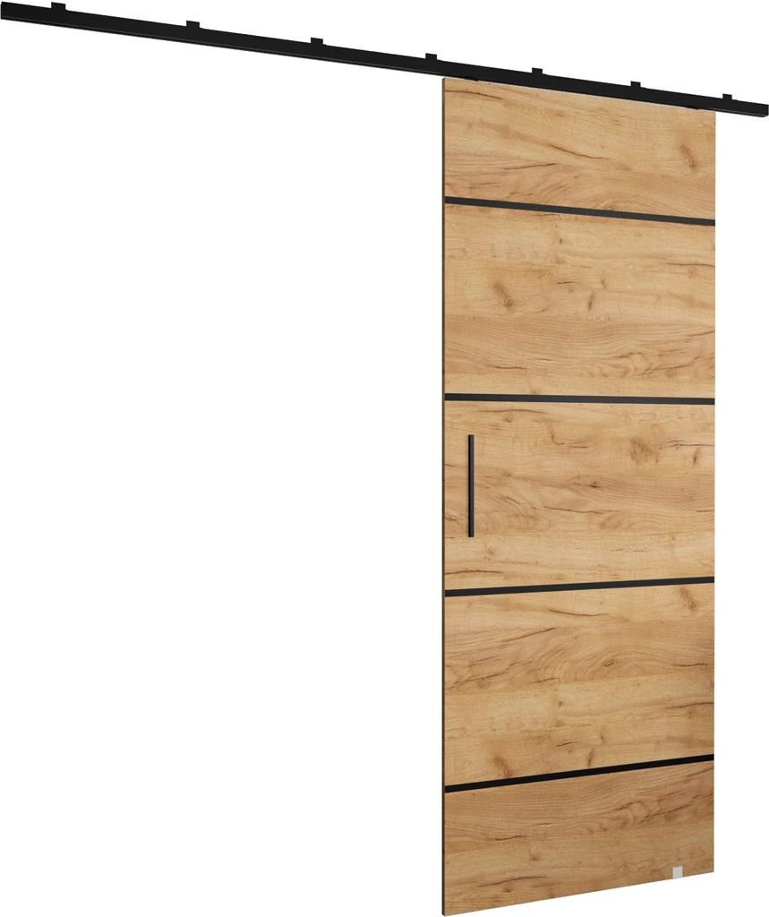 MEBLE KRYSPOL Zonda IV Schiebetürset mit Schiene - 90x204 cm - Handwerk Gold
