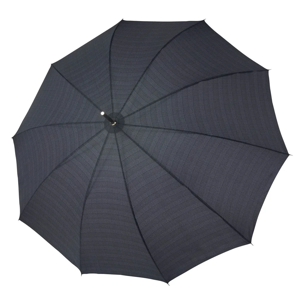 Grand Parapluie Canne Automatique pour Homme Motif Carreaux Gris Doppler