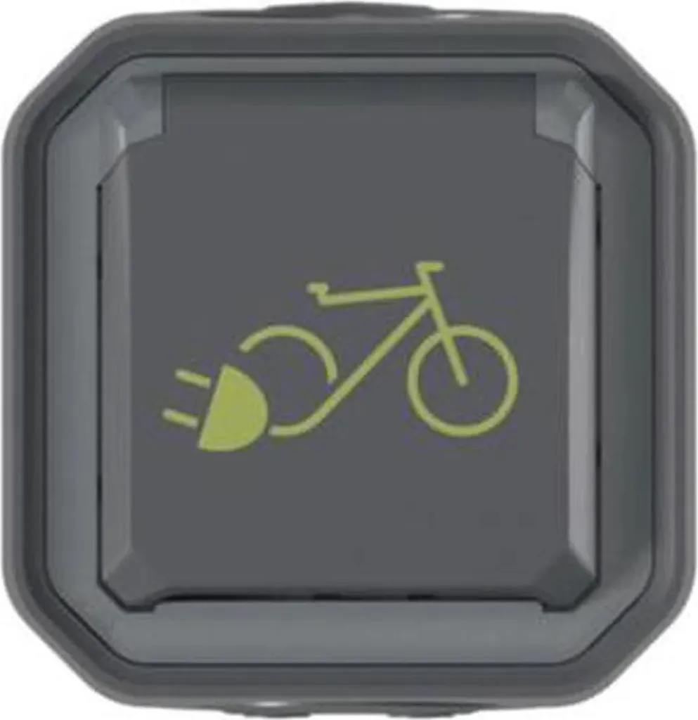 Prise Legrand Plexo New Grise 16A avec Terre et Symbole Vélo Gravé