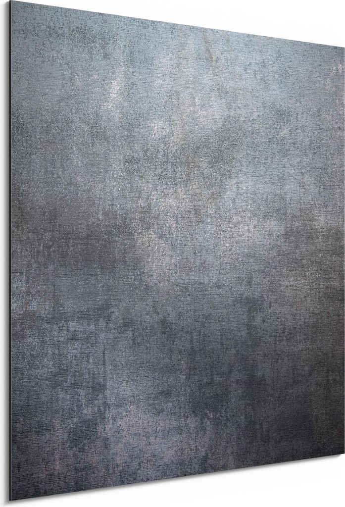 DEQORI Alu-Dibond Bild Silber 30x30 cm 'Raue Metalloberfläche' Wandbild Metall dünn