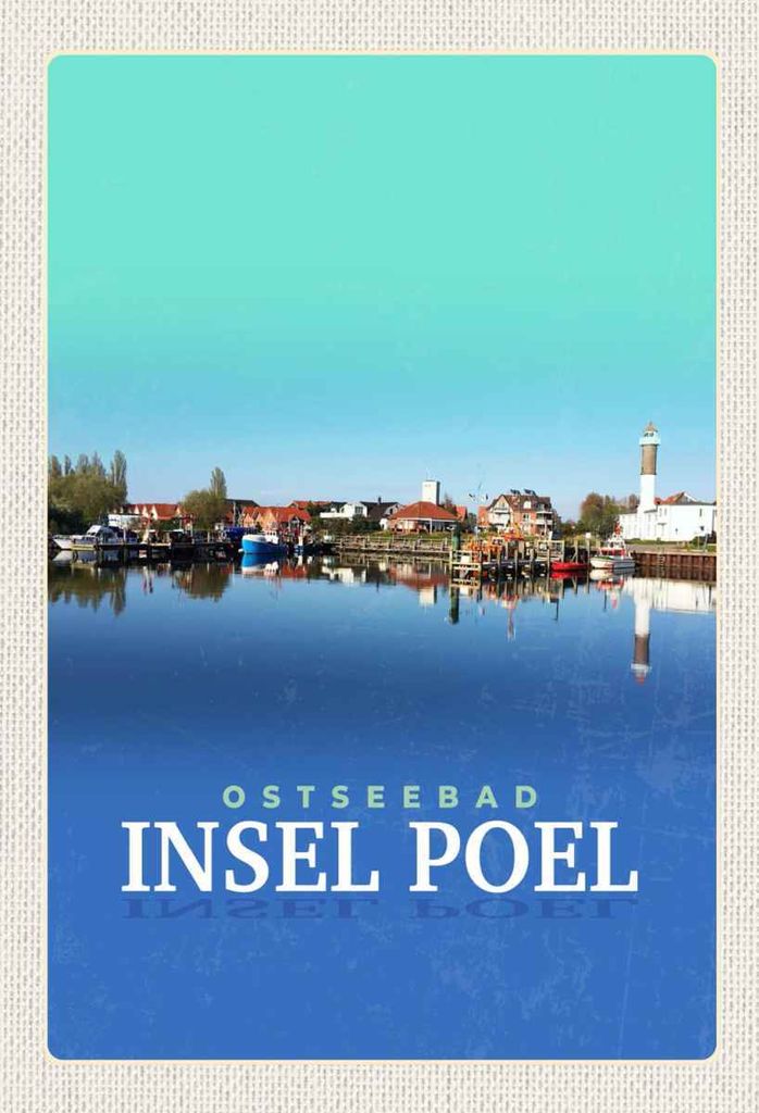 vianmo Holzschild 30x20 cm Ostseebad Insel Poel See Boot Bildmotiv Reisemotiv Abenteuer Reisen