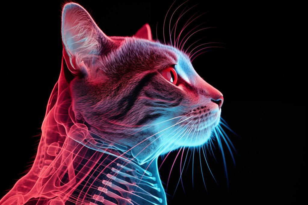 Plakat 30x20cm Cybernetischer Katzenröntgen