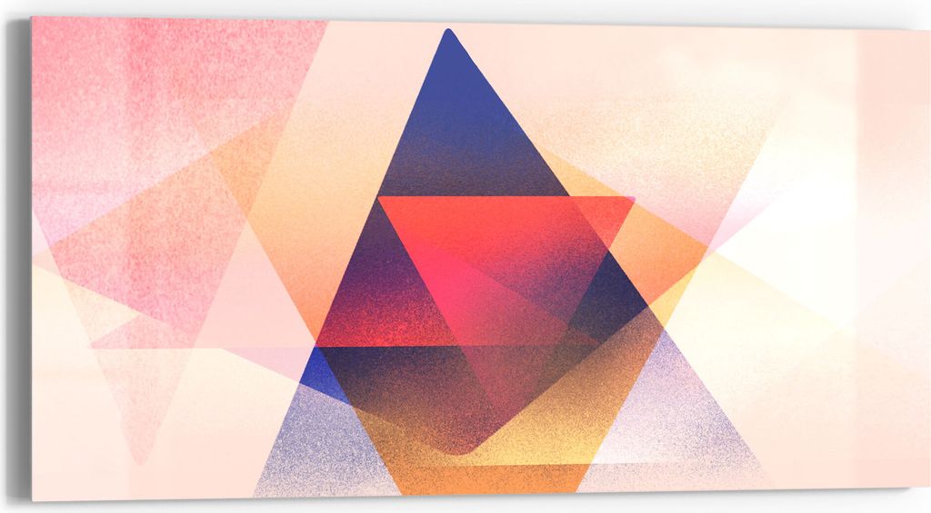 DEQORI Glasbild Echtglas 60x30 cm 'Geometrie der Farben' Wandbild Bild modern Deko