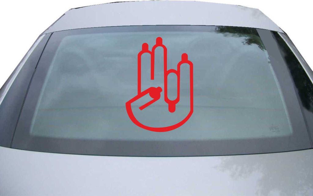 Indigos UG - Aufkleber Heckscheibe & Motorklappe DE6095 - rot - 600x427 mm - sock hand - Auto Scheiben Fenster Heckklappe Tuning Racing JDM - Die cut