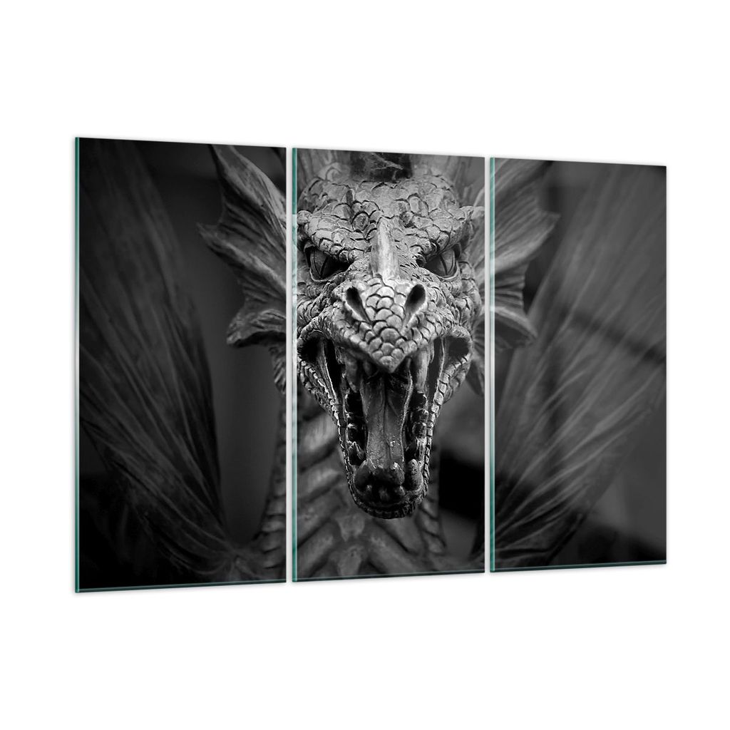 Bilder auf glas - Drache Kreatur Waage - 105x70cm - Glasbilder - Wandbilder - Kunstdruck - zum Aufhängen bereit - Wanddekoration aus Glas - Glas B...