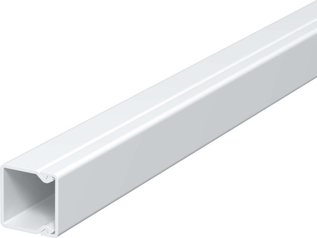 OBO Wand- und Deckenkanal mit Bodenlochung, 20x20mm, Polyvinylchlorid, reinweiß RAL, Stange mit 2m, 1 Stk.