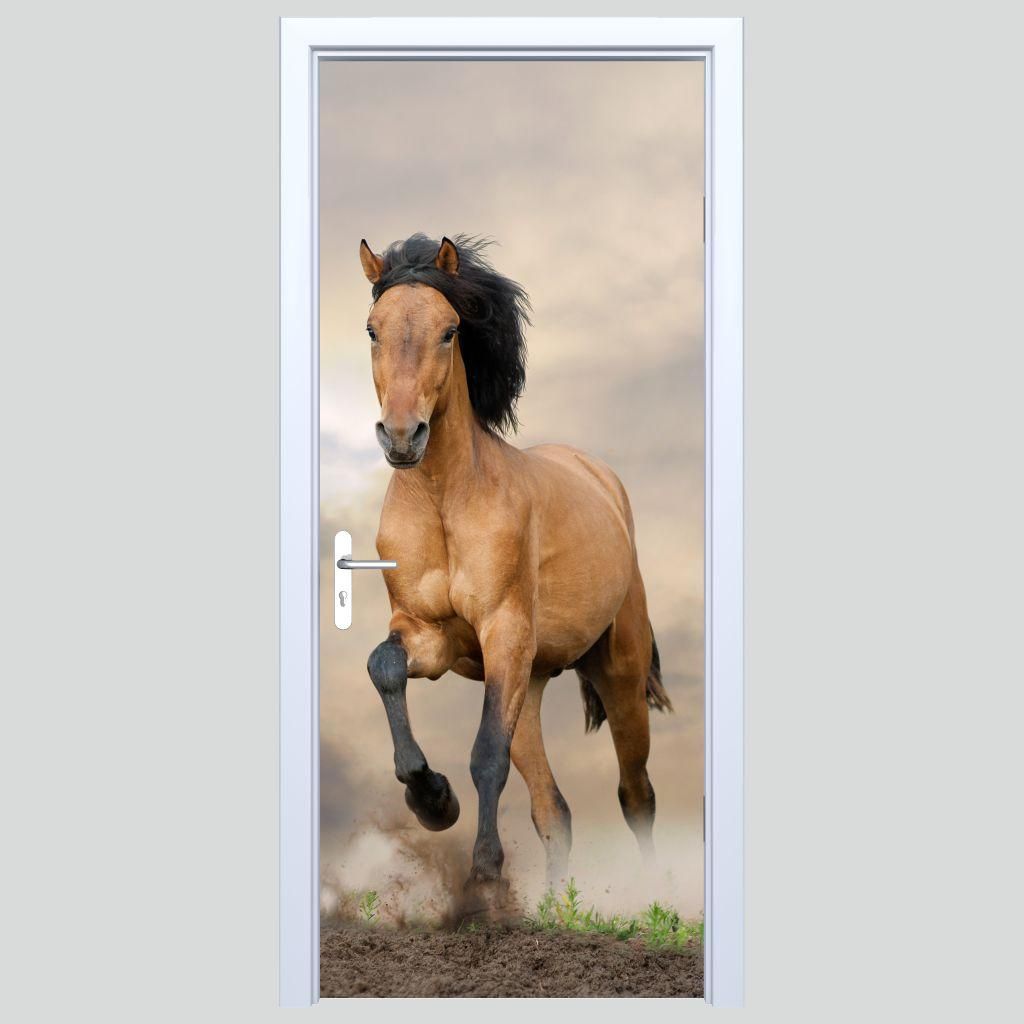 Türaufkleber aus Stoff mit galoppierendem Pferd, 361PD