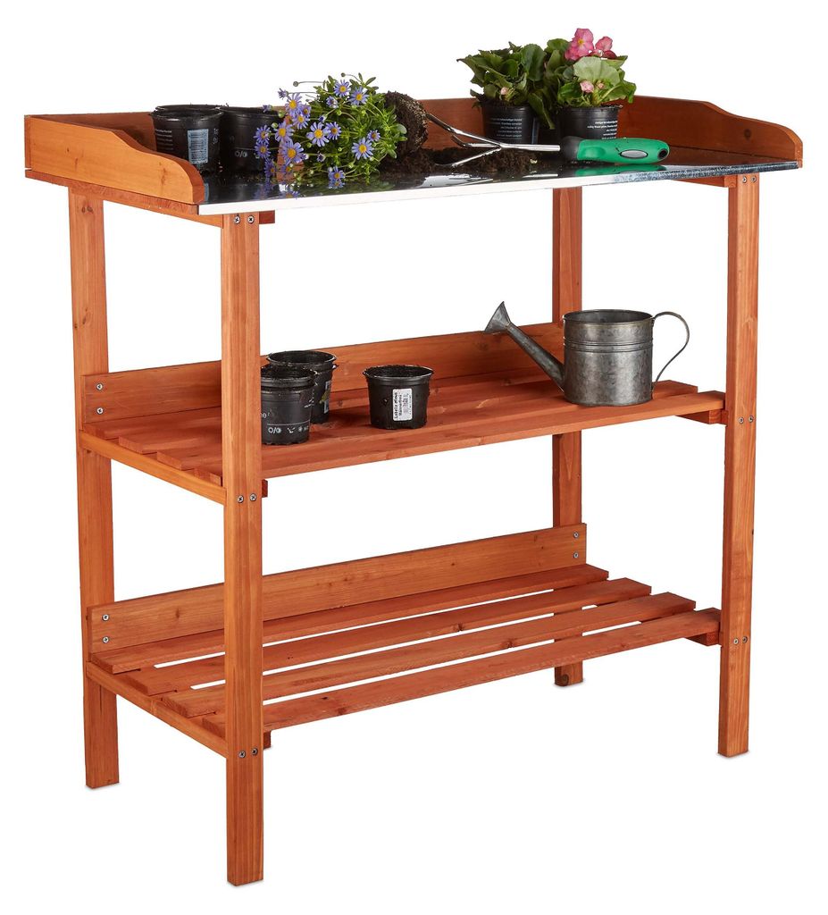 relaxdays 10020727_0 relaxdays Pflanztisch orange 92,0 x Immagine del prodotto 