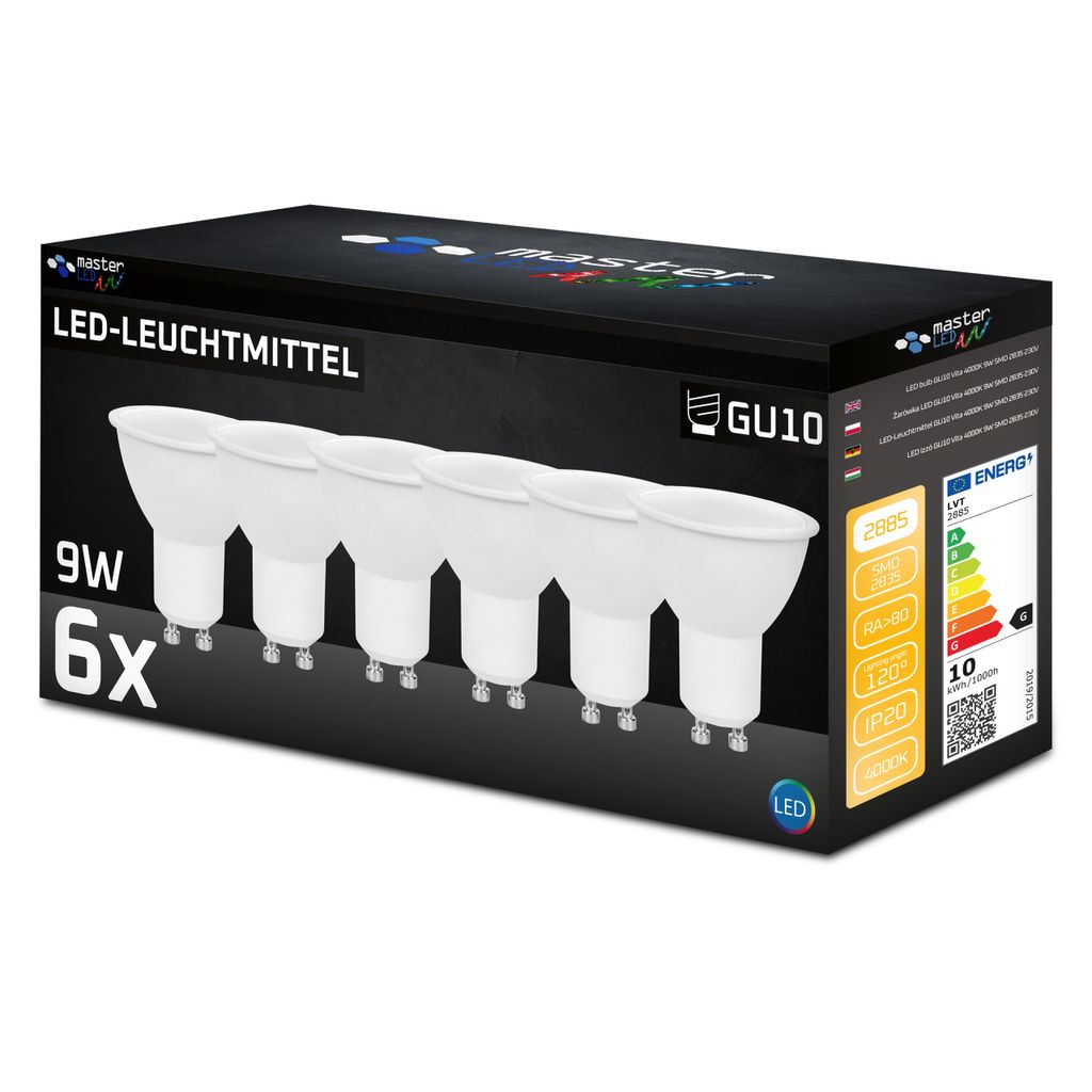 A product box for LED light bulbs.