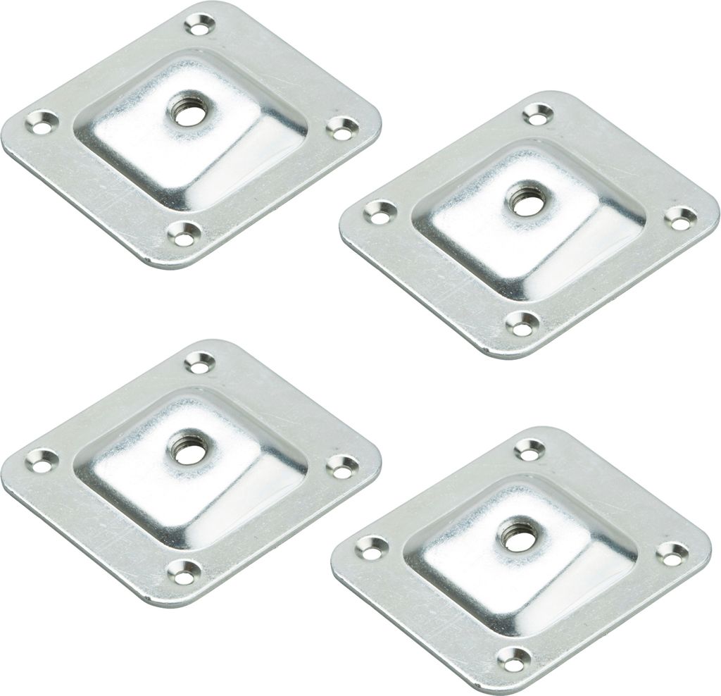 SOTECH 4er Set Montageplatten für Möbelfüße mit M8 Innengewinde Anschraubplatte mit 10° Neigung