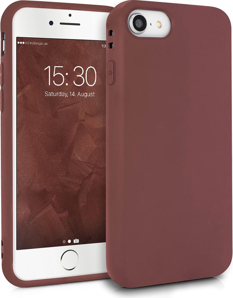 Hülle für Apple iPhone 7 | 8 | SE 2020 | 2022 - Handyhülle Cover aus Silikon in Braun
