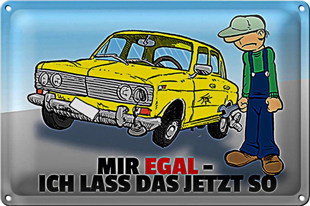 Blechschild Spruch 40x30cm Mir egal ich lass das jetzt so (Auto)