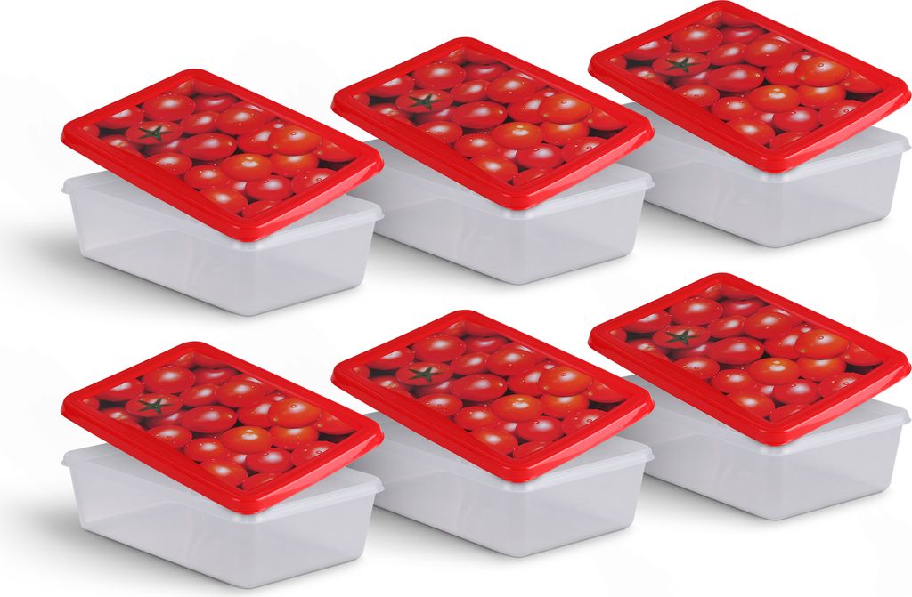 Frischhaltedosen für Lebensmittel 1,25 L ( 6er Pack ) Vorratsdose, Aufbewahrungsbox für Obst, Gemüse oder Snacks, Meal Prep Box, Lunchbox