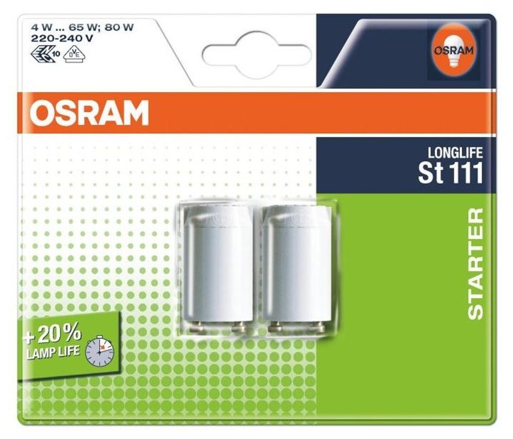 2 x Osram Starter Longlife ST111 L 4W - 65W Single Productafbeelding 