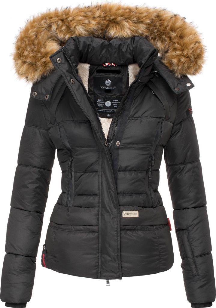 Navahoo Damen Winterjacke Steppjacke Kurz Parka gesteppt
