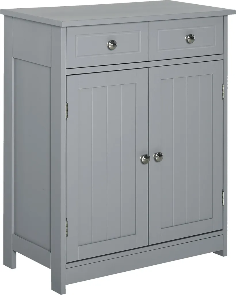 Meuble de Rangement Pratique pour Salle de Bain Petite Surface Gris 60 cm