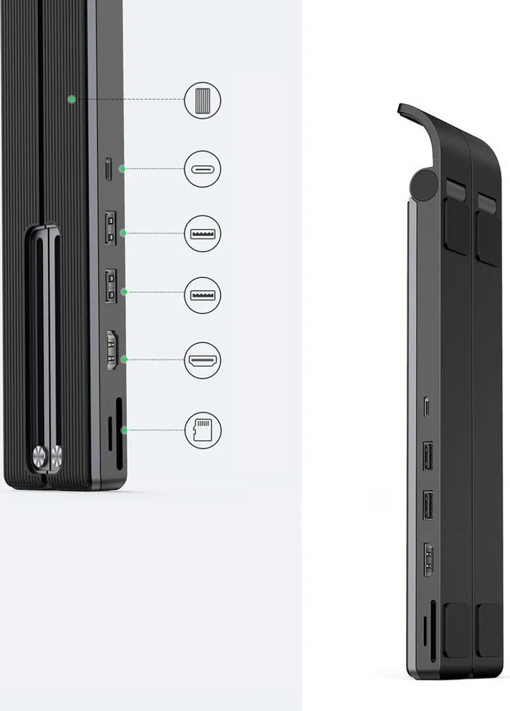 Station d'accueil USB-C 5-en-1 Hub et Support Pliable Aluminium X-Kit - 8