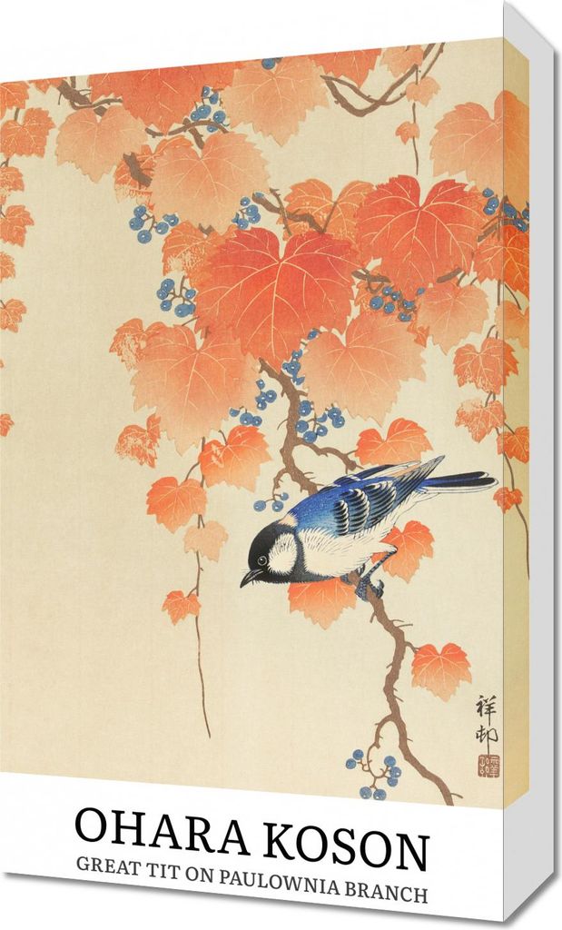 Bild 30x50cm Design Great Tit, Vintage Koson für das Wohnzimmer