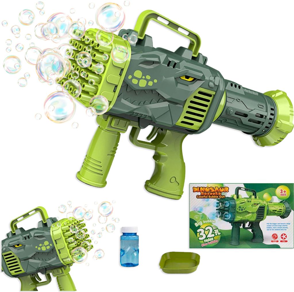 Seifenblasen Pistole Dinosaurier Bazooka 32 Löcher Produktbild 