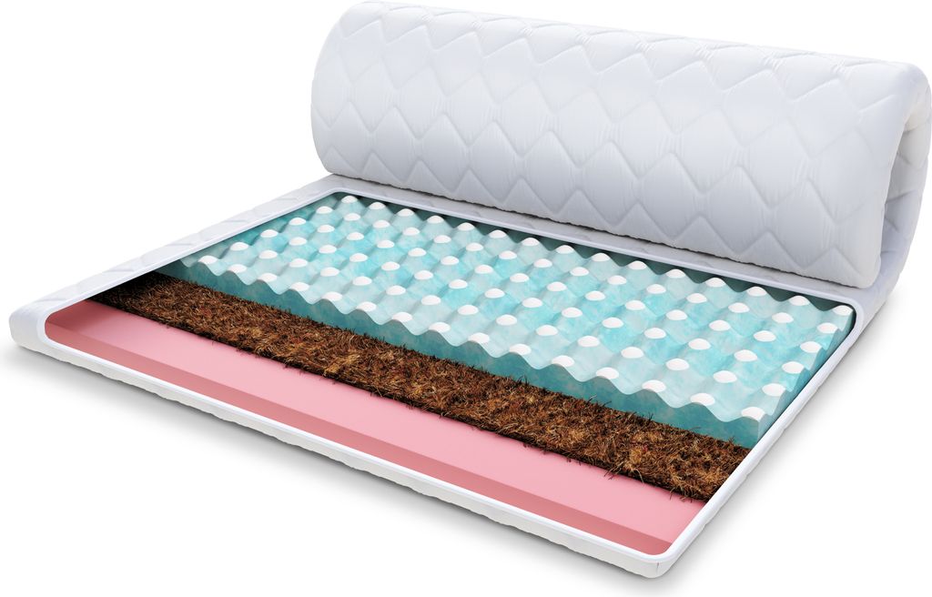 Topper 140x200 cm Matratzenauflage MALTA mit Kokos Vischo-Schaum Matratzenschoner Kokosfaser H2 H4