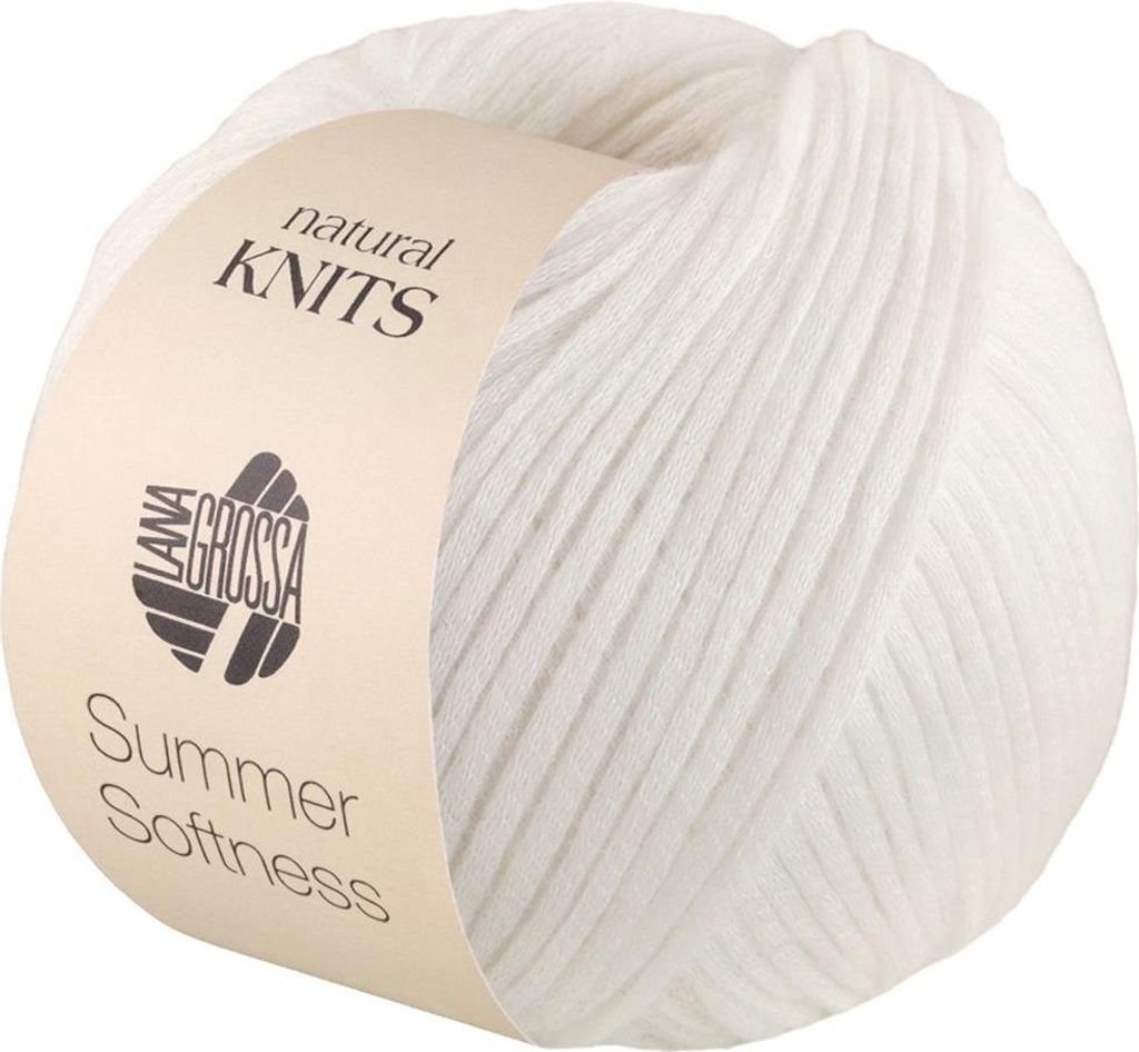 A ball of white yarn with a label.