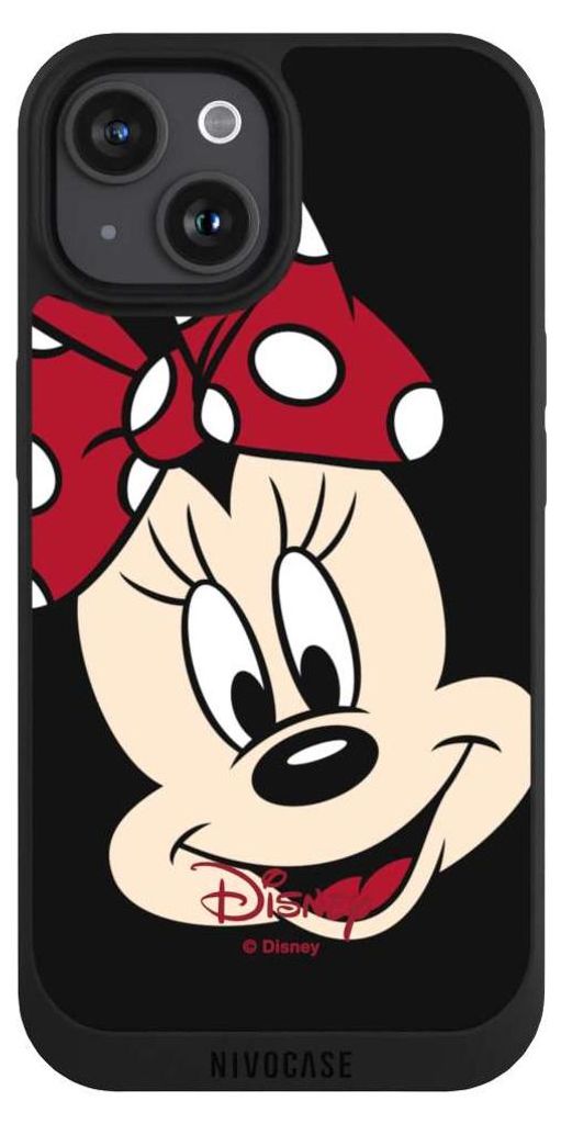 NIVOCASE Handyhülle für Apple iPhone 15 Hülle NIVOpure Case Schwarz Disney Minnie Mouse Offizielles Lizenzprodukt