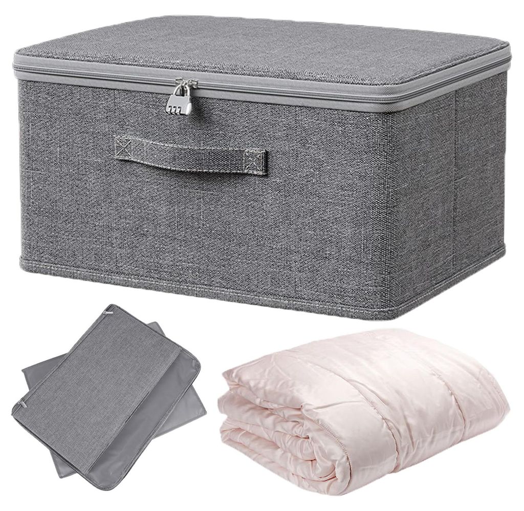 Aufbewahrungsboxen, abschließbare Box 40*30*21 cm, faltbare Aufbewahrungsboxen mit Deckel, Aufbewahrungsbox aus Stoff mit Deckel, geeignet zur Auf...