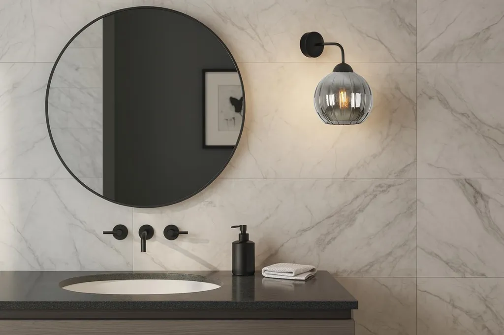 Applique noire moderne à globe graphite E27 pour éclairage chic 12cm - 4