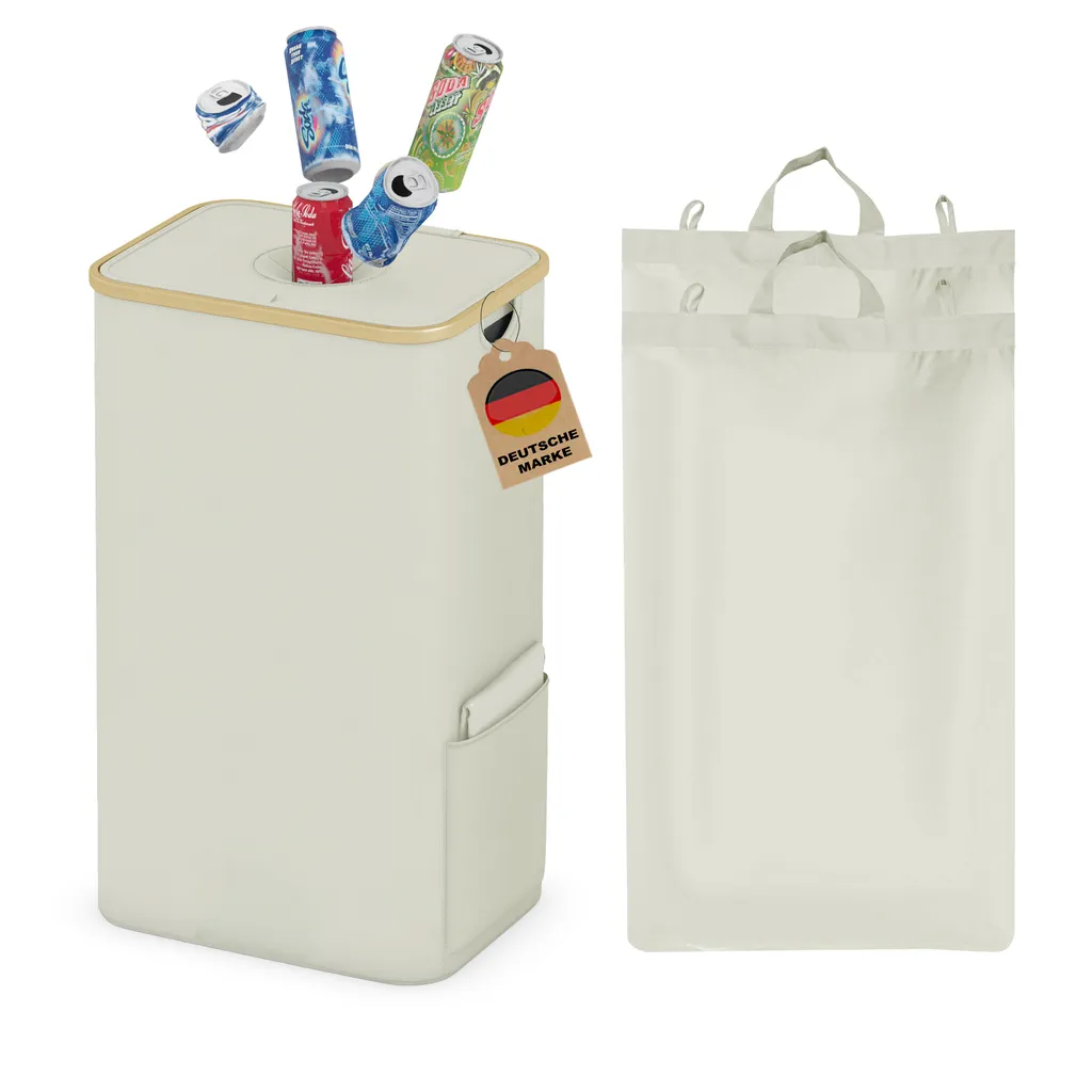 Collecteur Bouteille Consigne 100L en Beige avec Poignée Aluminium Confort