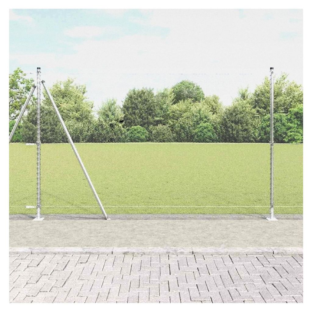 Zaunpfosten Silber 25 x 1,4 m (13 mm Maschen) Stahl Gartenzaun geeignet für Hundezaun, Weidezaun, Gartenzaun & Hühnerzaun, Gartennetz