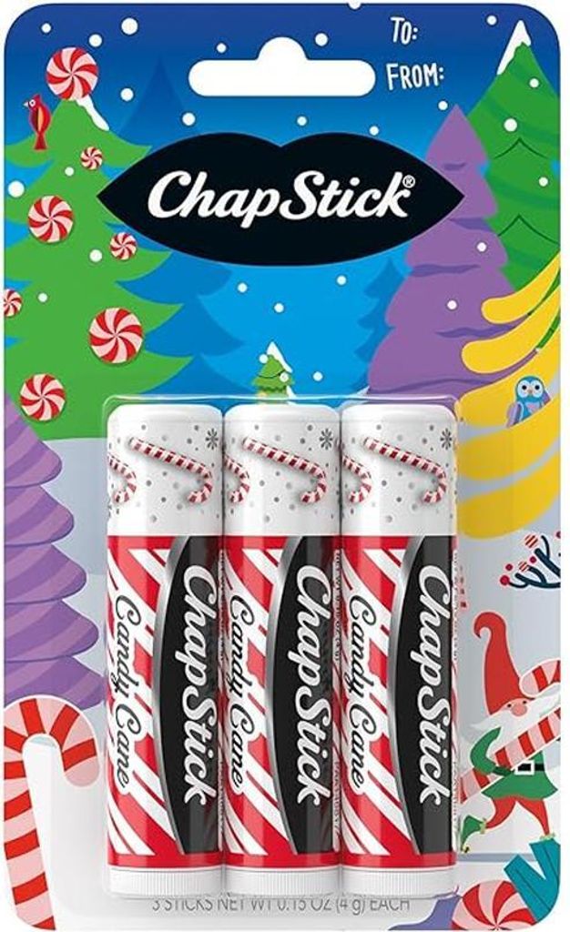 Chapstick | Lippenbalsam - Candy Cane - 3x4 g - Feuchtigkeitsspendend - Weihnachtsgeschenk