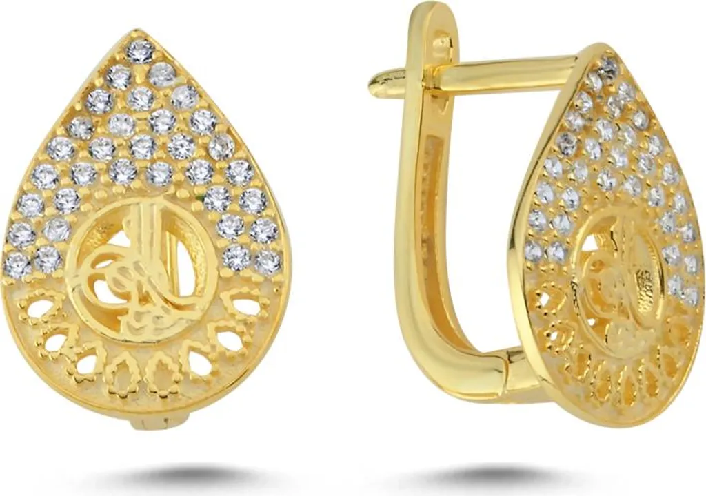 Boucles d'oreilles élégantes pour mariage et fêtes – Argent 925 doré