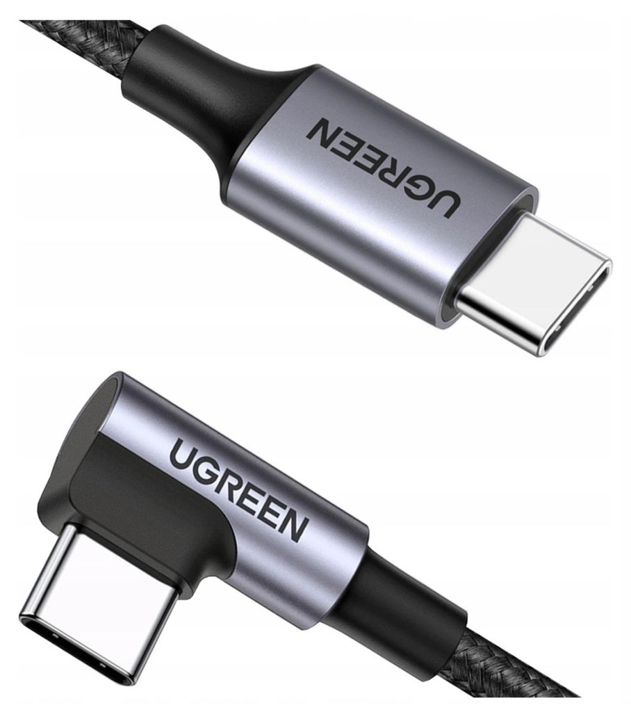 Ugreen USB-C (straight) / USB-C (angled) PD QC 60W 3A 0.5m Image du produit 