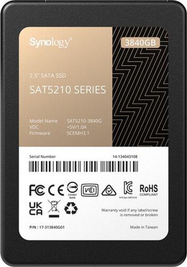 Synology SAT5200-480G, 480 GB, 2.5", 530 MB/s, 6 Gbit/s Obrázek produktu 