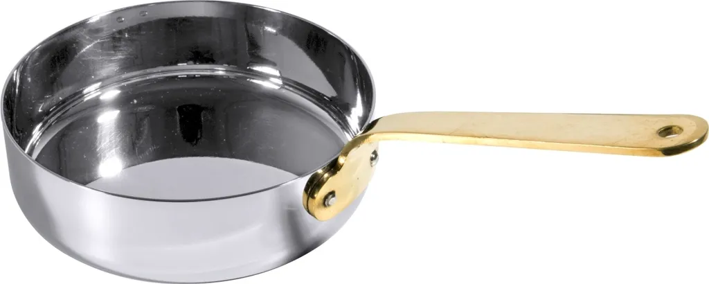 Padellino da Servire 12 cm Acciaio e Ottone - Tradizione Italiana