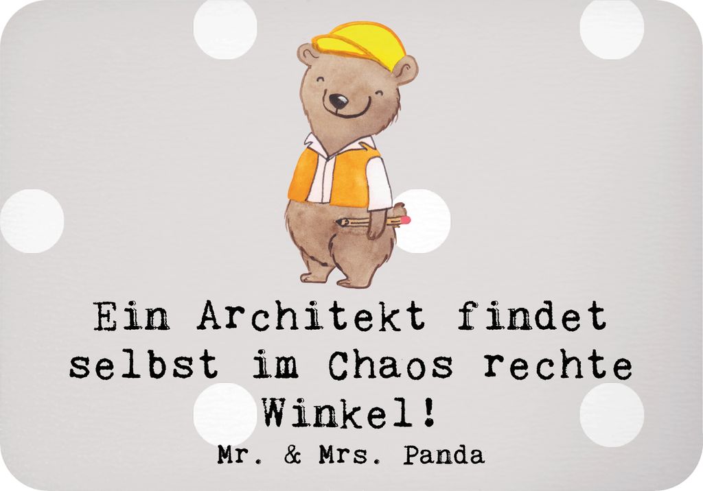 Mr. & Mrs. Panda Kühlschrankmagnet Architekt Chaos - Grau Pastell - Geschenk, whiteboardmagnet, Berufsliebe, büromagnet, magnet, Präzision, Beru...