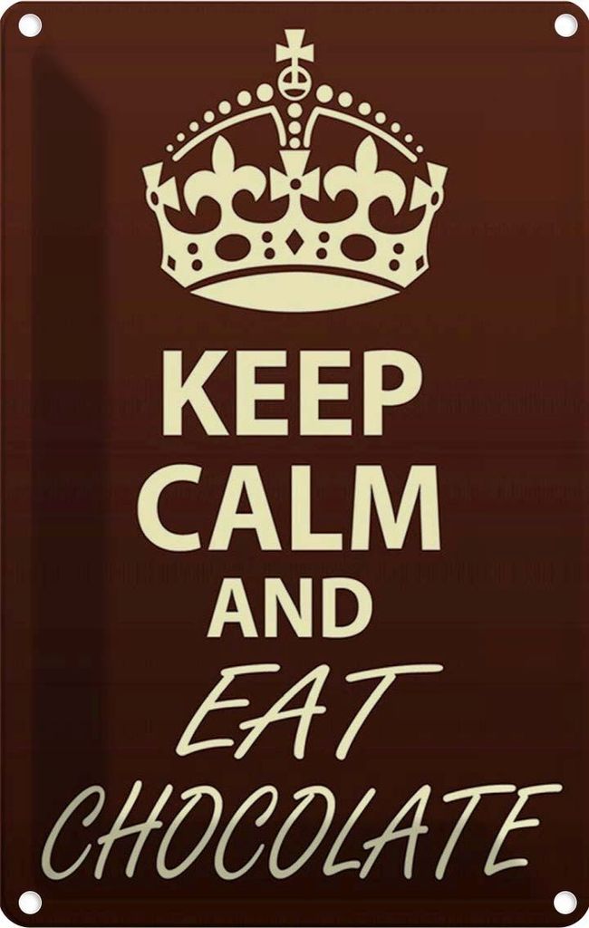 vianmo Blechschild 18x12 cm Keep Calm and eat Chocolate Yoga