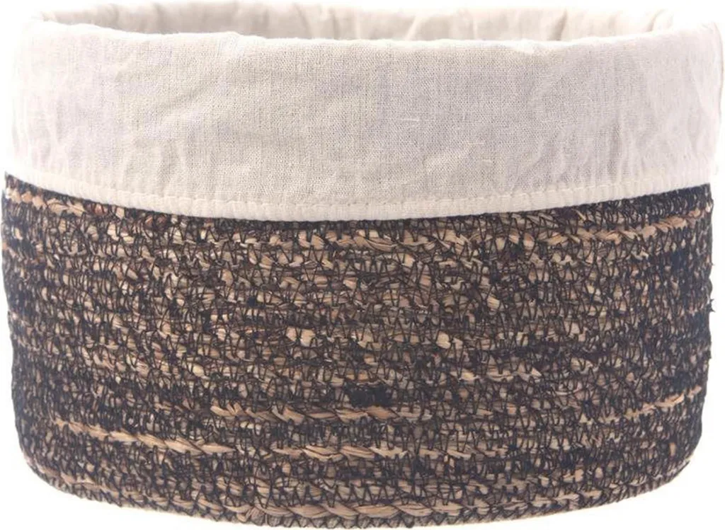 Panier de rangement pour salle de bain avec insert beige doux amovible
