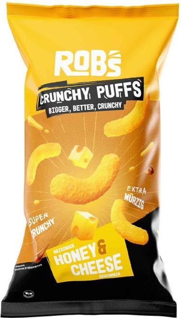 Rob's Crunchy Puffs Honey & Cheese 130g Produktbild 