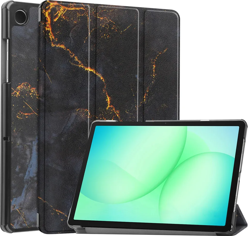 imoshion Design Libreria a libro per Samsung Galaxy Tab A11 Plus - Marmo nero